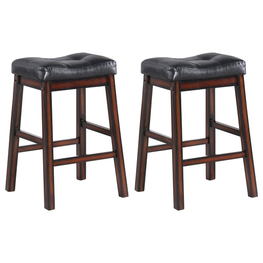 Donald Upholstered Counter Height Stools Black and Cappuccino (Set of 2) image