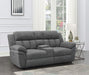 Bahrain Upholstered Power Loveseat with Console Charcoal image