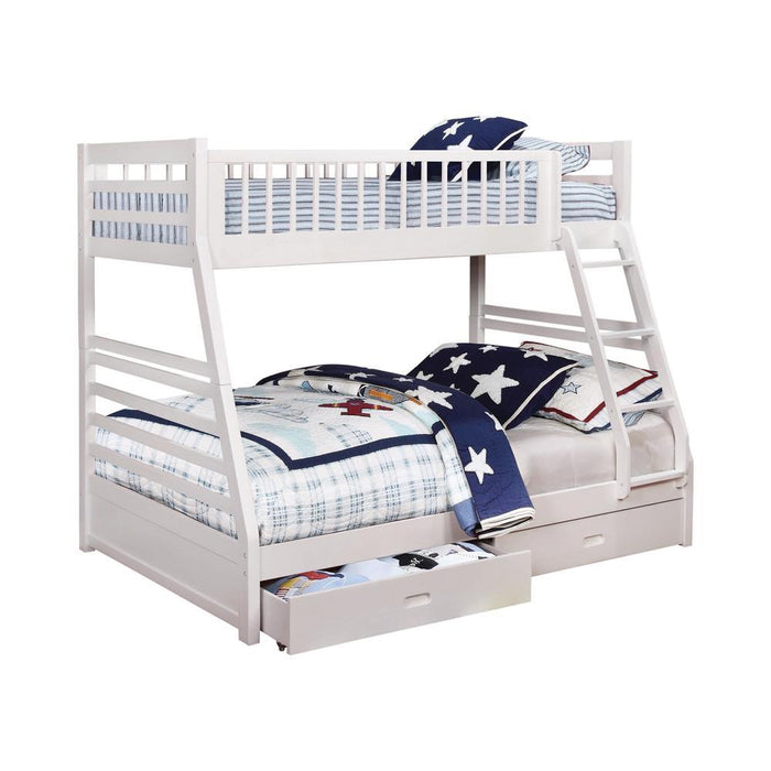 White Twin-over-Full Bunk Bed