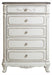 Cinderella 5 Drawer Chest in Antique White with Grey Rub-Through 1386NW-9 image