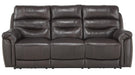 Homelegance Furniture Lance Power Double Reclining Sofa with Power Headrests in Brown 9527BRW-3PWH image