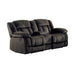 Homelegance Furniture Laurelton Double Glider Reclining Loveseat w/ Center Console in Chocolate 9636-2 image